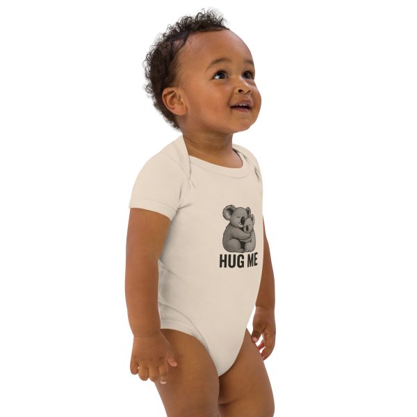 Organic Baby Bodysuit "Hug Me" with Koala Print