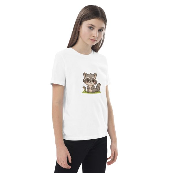 Kids' T-Shirt with Cute Raccoon – 100% Organic Cotton