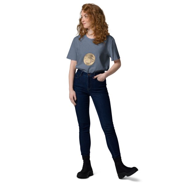 Unisex organic cotton t-shirt - vintage globe - Image 3