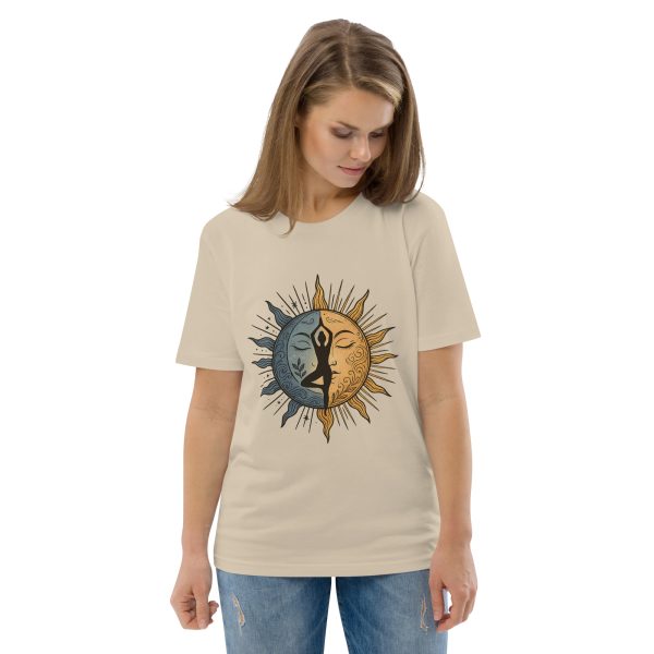 Equinox Yoga Sun Tee – Eco Cotton T-Shirt with Mandala Energy Design - Image 3
