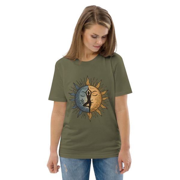 Equinox Yoga Sun Tee – Eco Cotton T-Shirt with Mandala Energy Design - Image 2